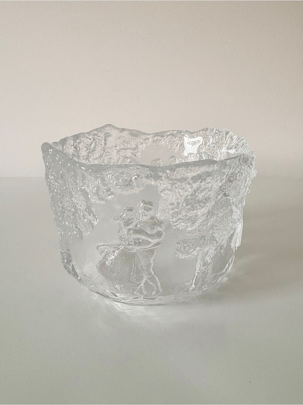 Kosta Boda Rhapsody Dancers 1970s Swedish Glass Bowl by Kjell Engman